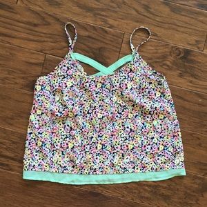 Floral tank with cross cross back